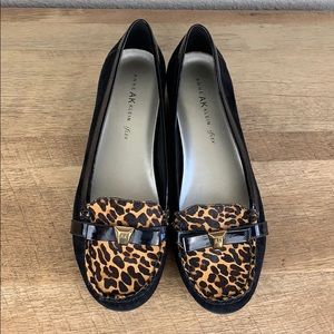 Anne Klein ifLEX Leopard Moccasin Wedges